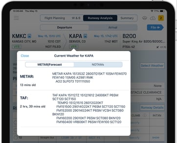 METAR in APG's Genesis PRO Performance