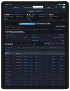 SID Analyzer iPad screen for flight planning